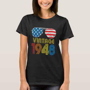 T-shirt Vintage 1948 74 Ans 74e Naissance du drapeau améri