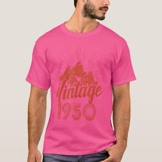 T-shirt Vintage 1950 Mountain Birthday Randonnée Nature Lo
