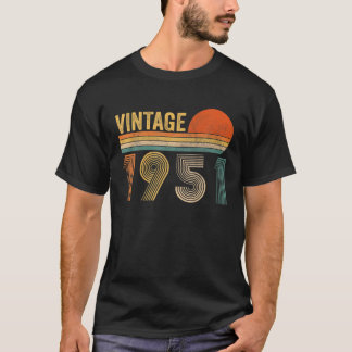 T-shirt Vintage 1951 71E Anniversaire Hommes Femmes 71 Ans