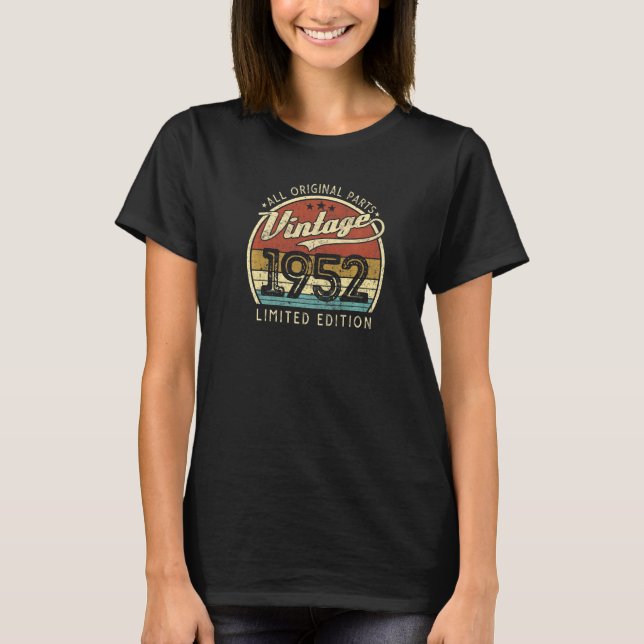 T-shirt Vintage 1952 70 Ans 70e Anniversaire (Devant)