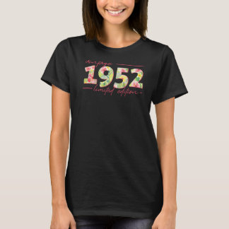 T-shirt Vintage 1952 Fleurs tropicales Femmes Anniversaire