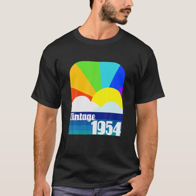 T-shirt Vintage 1954 68E Anniversaire 68 Anniversaire (Devant)