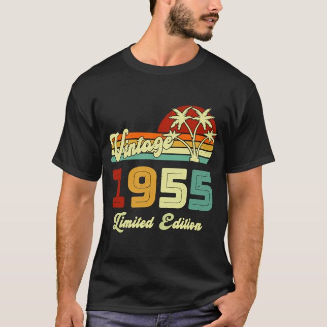T-shirt Vintage 1955 68 ans 68e anniversaire (Devant)