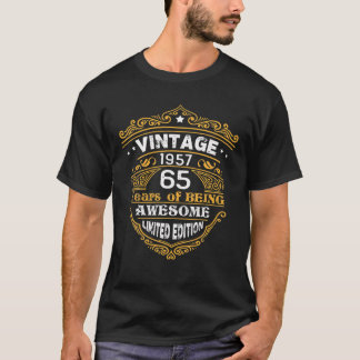 T-shirt Vintage 1957 65 Ans D'Être Awesome Limited Edi