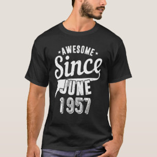 T-shirt Vintage 1957 Magnifique depuis juin Joyeux mon 65e