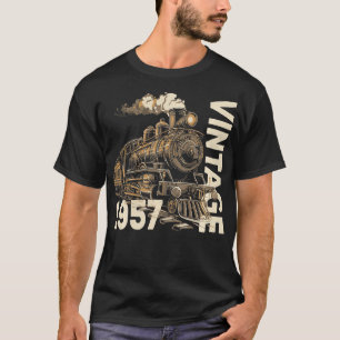 T-shirt Vintage 1957 Steampunk Steam Train Locomotive 67e