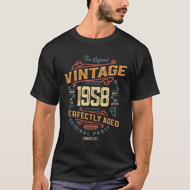 T-shirt Vintage 1958 65e anniversaire (Devant)