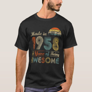 T-shirt Vintage 1958 Fait En 1958 63E Anniversaire 63 Ans 
