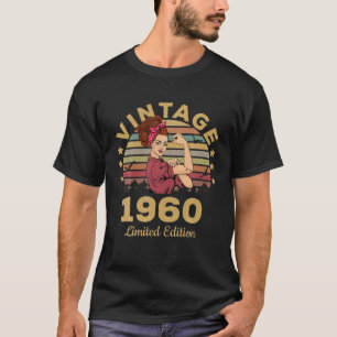 T-shirt Vintage 1960 Fabriqué En 1960 61Femmes Anniversair