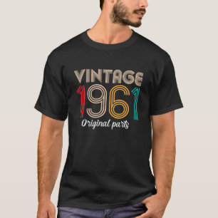 T-shirt Vintage 1961 61e anniversaire Cadeaux Retro Vintag