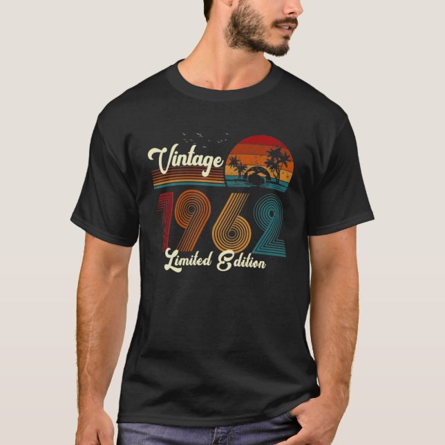 T-shirt Vintage 1962 58Th Birthday. (Devant)