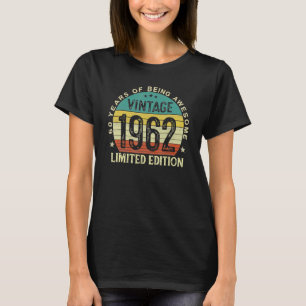 T-shirt Vintage 1962 60 Ans 60ème Anniversaire Homme