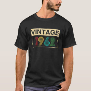T-shirt Vintage 1962 60E Anniversaire 60 Ans Meilleur