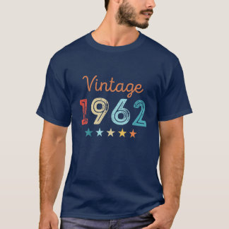 T-shirt Vintage 1962 60E Cadeau Anniversaire Rétro 60 Ans
