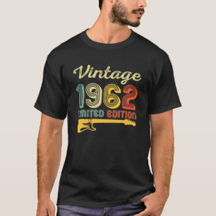 T-shirt Vintage 1962 Anniversaire Guitare 60e Anniversaire