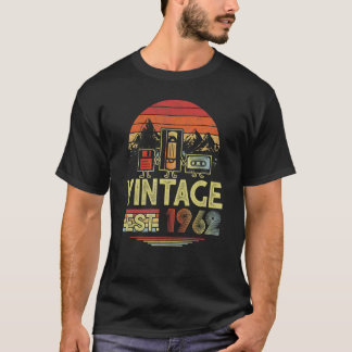 T-shirt Vintage 1962 Fabriqué en 1962 60e anniversaire  60