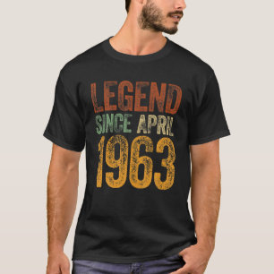 T-shirt Vintage 1963 Anniversaire Avril Né Légende depuis 