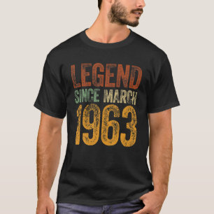 T-shirt Vintage 1963 Anniversaire Marche Née Légende depui