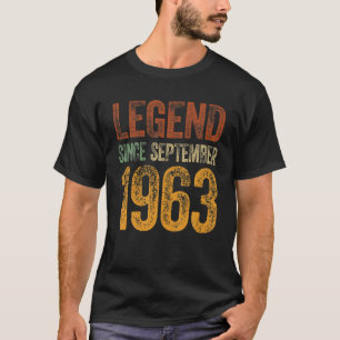 T-shirt Vintage 1963 Anniversaire Septembre Né Légende dep