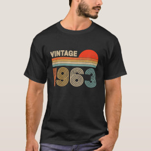 T-shirt Vintage 1963 Fait En 1963 60e Anniversaire Cadeau