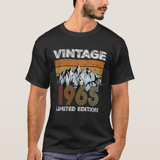 T-shirt Vintage 1965 57E Anniversaire Cadeau Homme 57 Ans  (Devant)