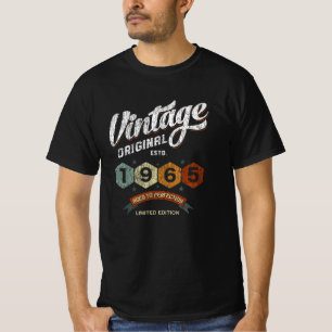 T-shirt Vintage 1965 Anniversaire Âgé à la perfection 56e 