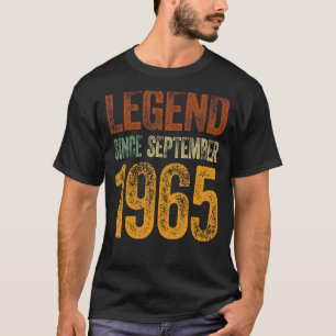 T-shirt Vintage 1965 Anniversaire Septembre Né Légende dep