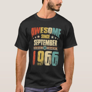 T-shirt Vintage 1966 55E Anniversaire Awesome Depuis Septe