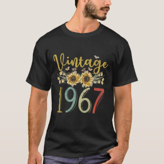 T-shirt Vintage 1967 55 Ans De Fleurs De Perfection Né