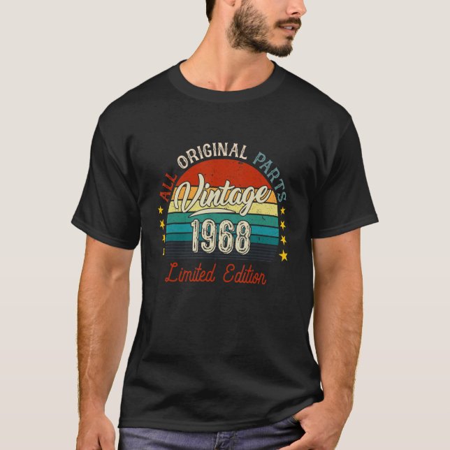 T-shirt Vintage 1968 55 Ans 55e Anniversaire (Devant)