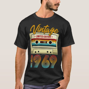 T-shirt Vintage 1969 53e anniversaire cassette pour hommes