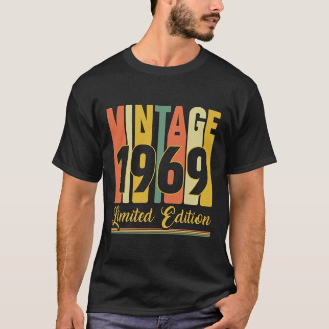 T-shirt Vintage 1969 Edition Limitée Anniversaire Rétro (Devant)