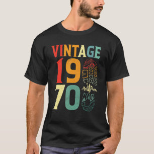 T-shirt Vintage 1970 52 Anniversaire Randonnée de camping 