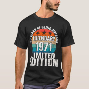T-shirt Vintage 1971 Legendary Limited Edition 52 ans
