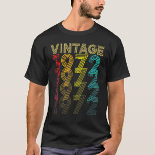 T-shirt Vintage 1972 50 Ans Hommes Et Femmes 50ème Birt