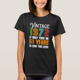 T-shirt Vintage 1972 51 Ans Idée Anniversaire Pour Père