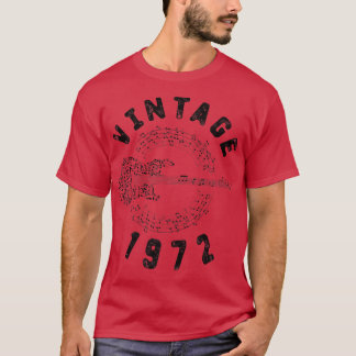 T-shirt Vintage 1972 Birthday Limited Edition Guitar Music