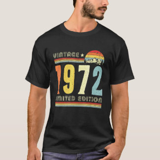 T-shirt Vintage 1972 Fait En 1972 50e Anniversaire 50 Ans