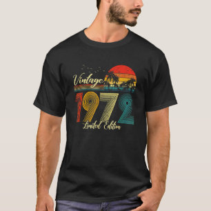 T-shirt Vintage 1972 Hommes Femmes 50 Anniversaire