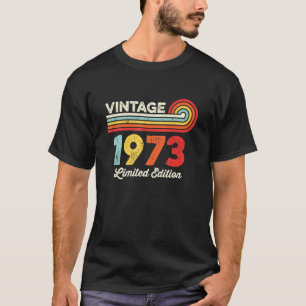 T-shirt Vintage 1973 Anniversaire Hommes Femmes Né En 1973