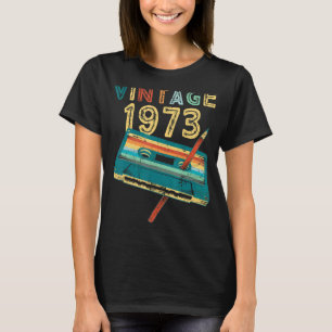T-shirt Vintage 1973 Musique Cassette 50e anniversaire 50