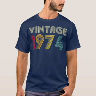 T-shirt Vintage 1974 47e anniversaire Cadeau Retro Hommes 
