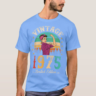 T-shirt Vintage 1975 Fait En 1975 47th Birthday Women 47 Y