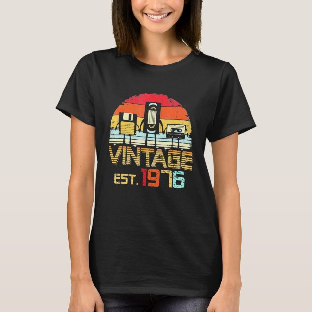 T-shirt Vintage 1976 46e anniversaire (Devant)