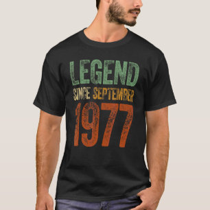 T-shirt Vintage 1977 Anniversaire Septembre Né Légende dep