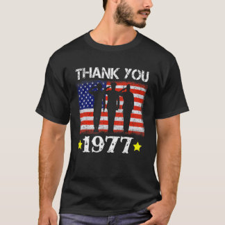 T-shirt Vintage 1977 Drapeau vieux de 45 ans American 45th