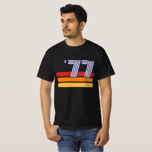 T-shirt Vintage 1977 Rayure Rétro Soleil 50e Anniversaire