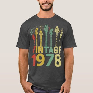 T-shirt Vintage 1978 Guitariste Amateurs de Guitare Cadeau