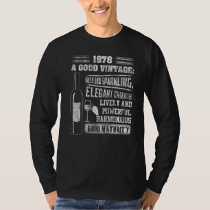 T-shirt Vintage 1978 Pour Hommes Anniversaire Vin