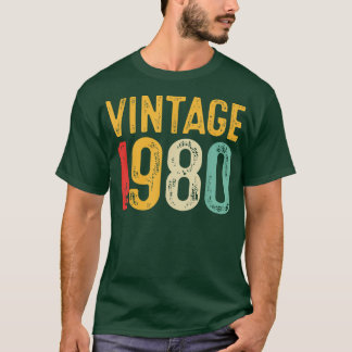 T-shirt Vintage 1980 42e anniversaire Décoration Hommes Fe